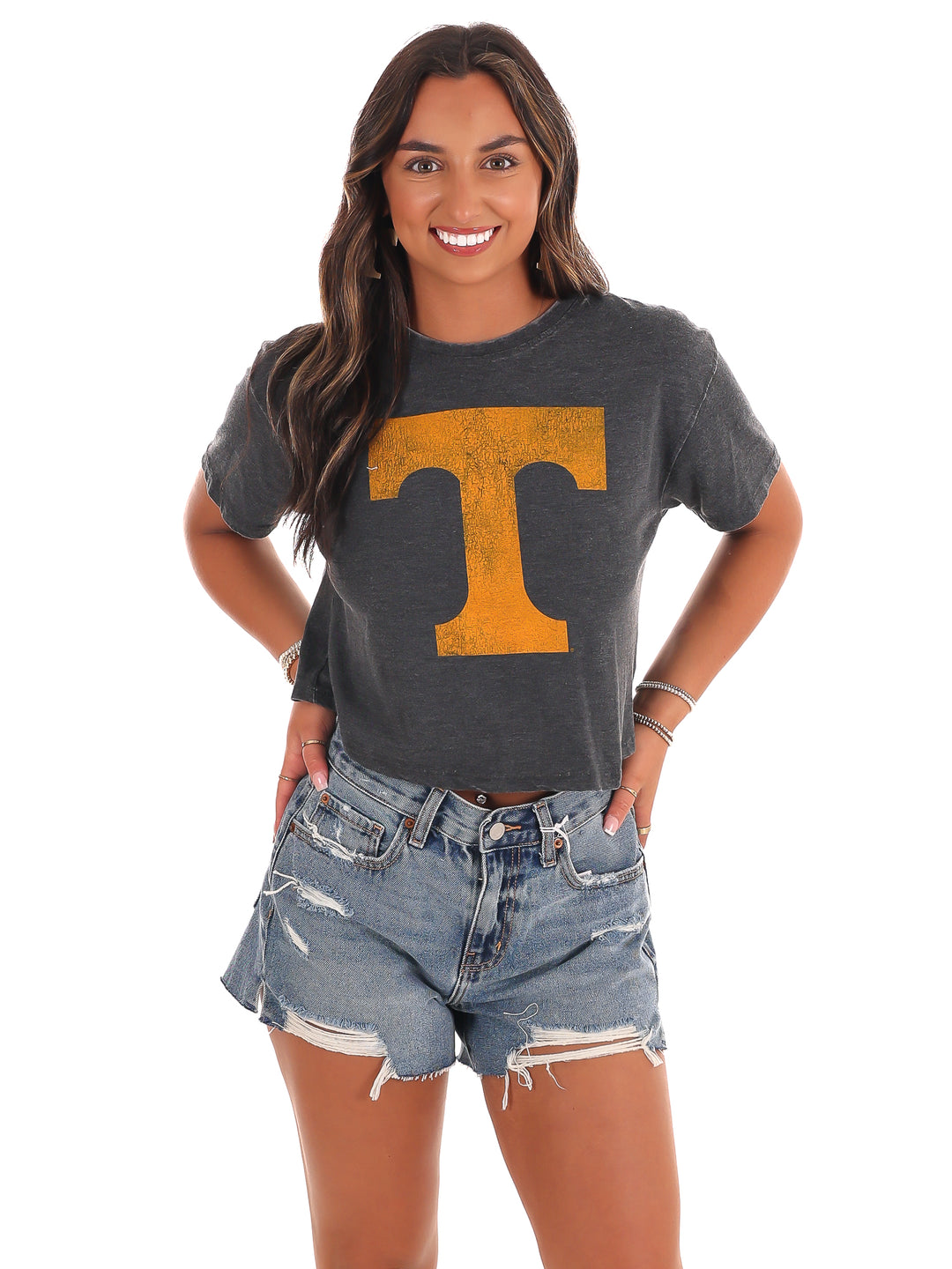 Tennessee Distressed Logo Crop Top