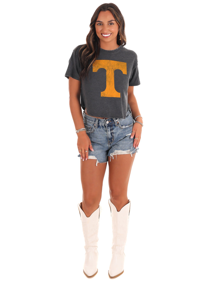 Tennessee Distressed Logo Crop Top