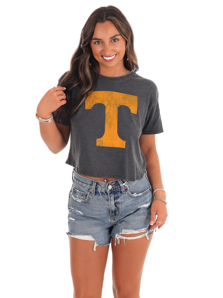 Tennessee Distressed Logo Crop Top