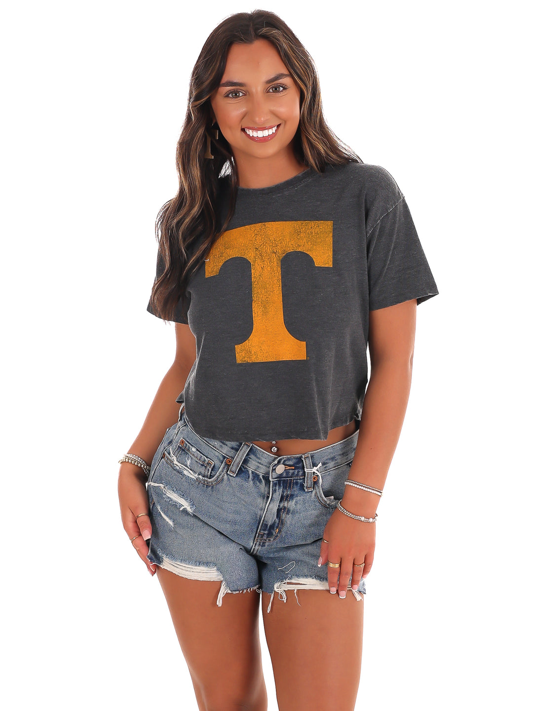 Tennessee Distressed Logo Crop Top