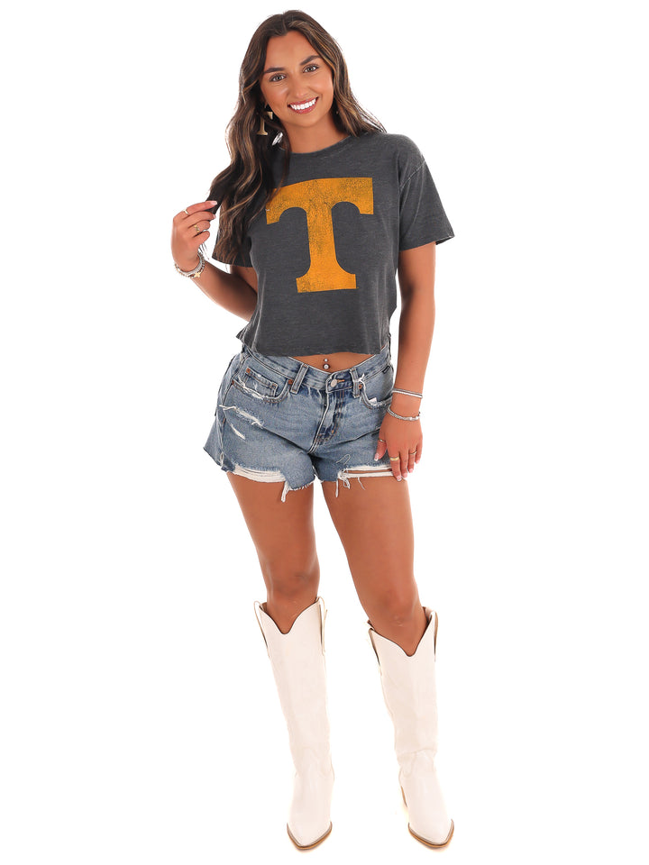 Tennessee Distressed Logo Crop Top