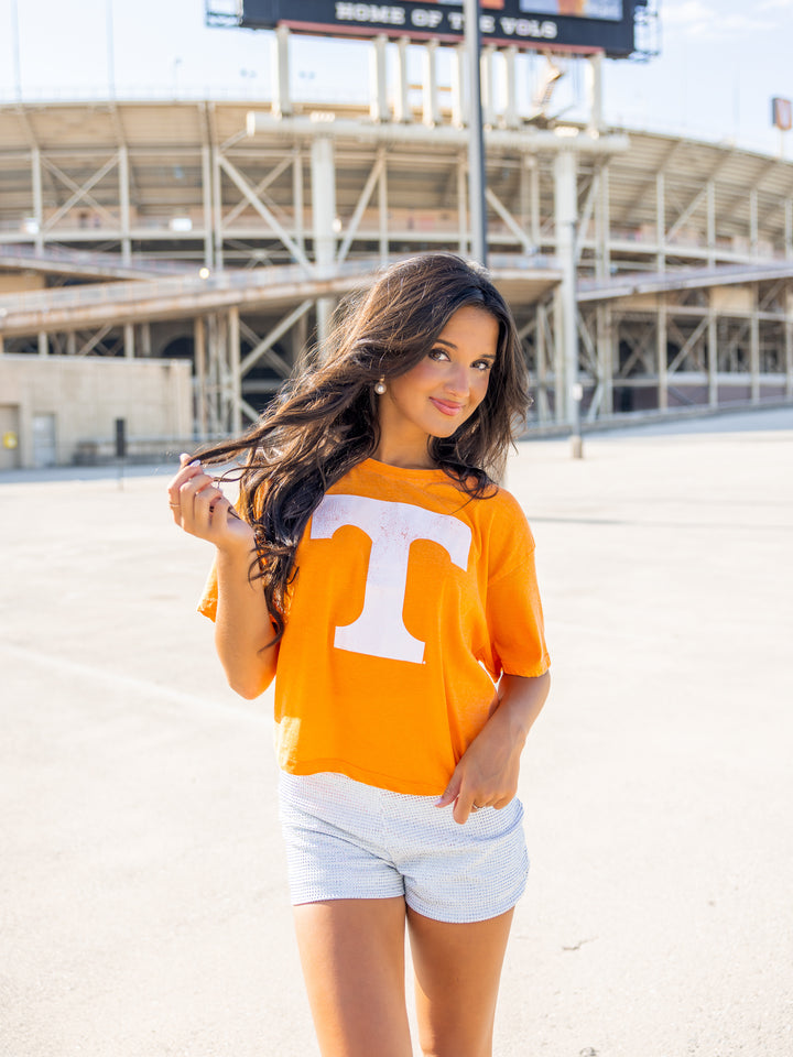 Tennessee Distressed Logo Crop Top