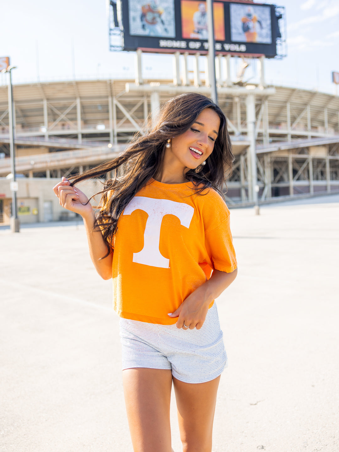 Tennessee Distressed Logo Crop Top