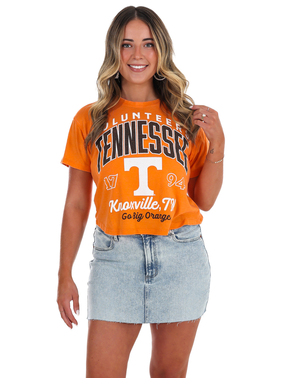 Tennessee Volunteers Power T Vintage Waist Length Top