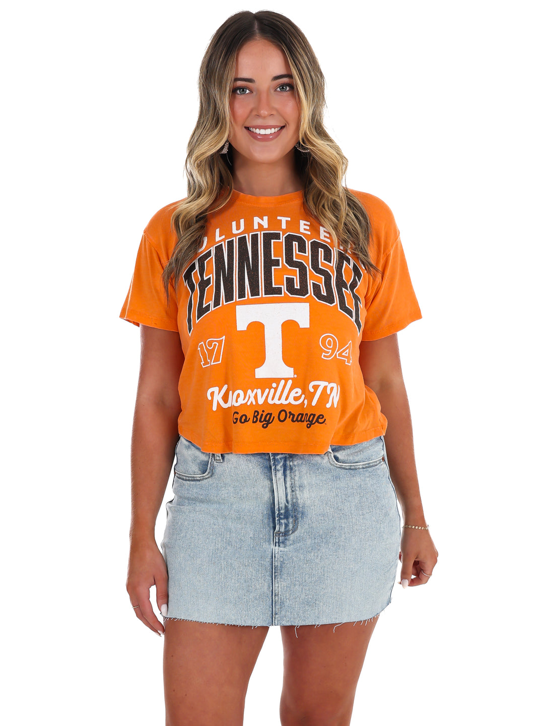 Tennessee Volunteers Power T Vintage Waist Length Top