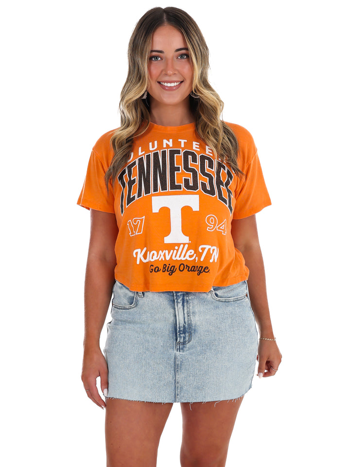 Tennessee Volunteers Power T Vintage Waist Length Top