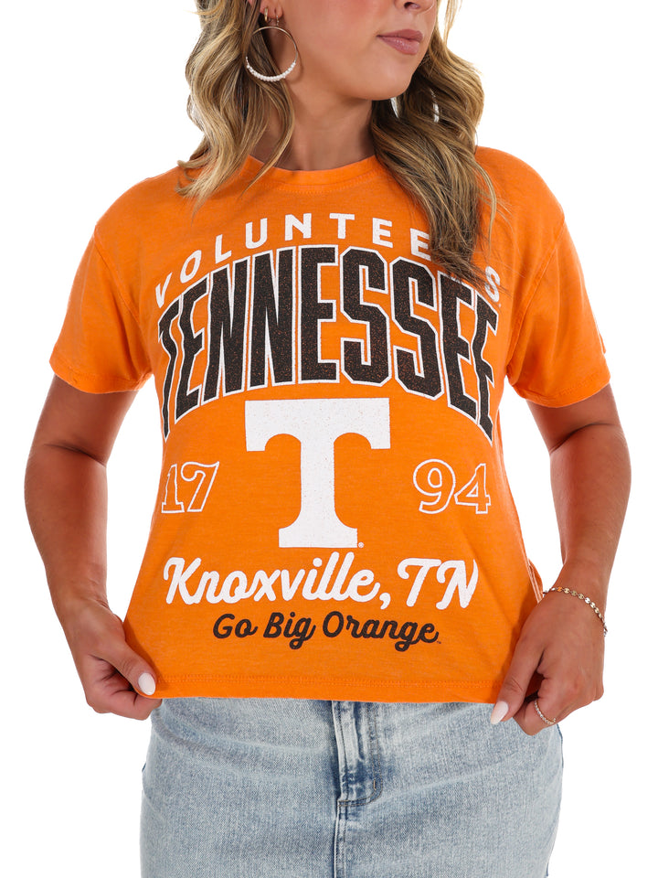 Tennessee Volunteers Power T Vintage Waist Length Top
