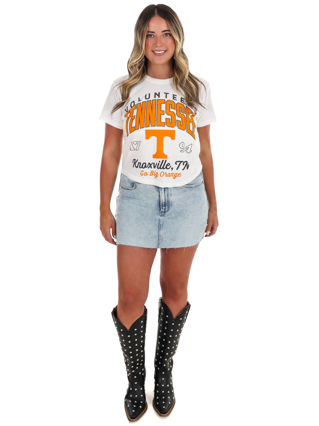 Tennessee Volunteers Power T Vintage Waist Length Top
