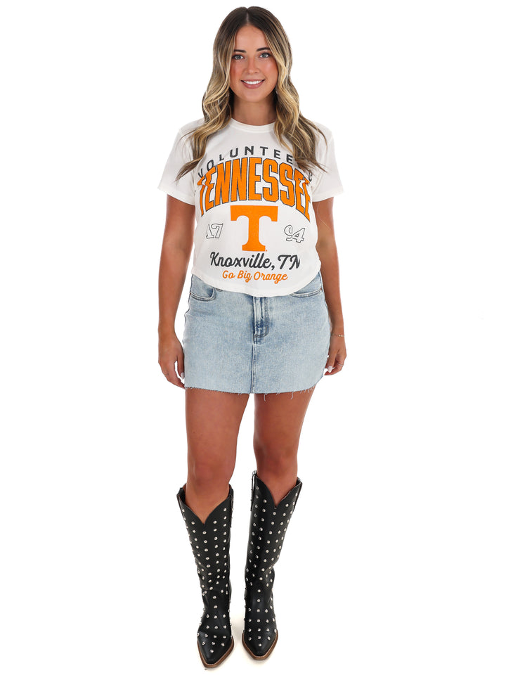 Tennessee Volunteers Power T Vintage Waist Length Top