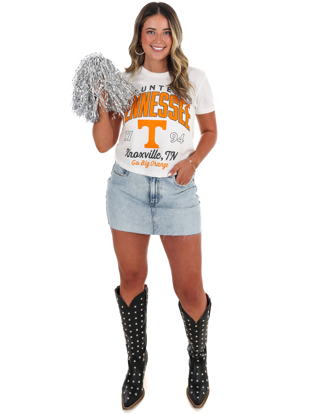 Tennessee Volunteers Power T Vintage Waist Length Top