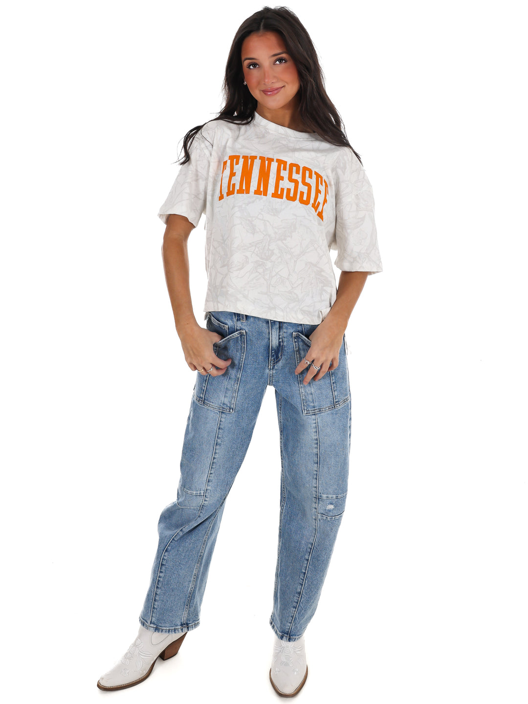 Tennessee Arch Camo Waist Length Top