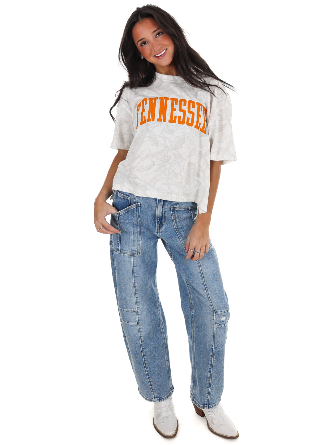 Tennessee Arch Camo Waist Length Top