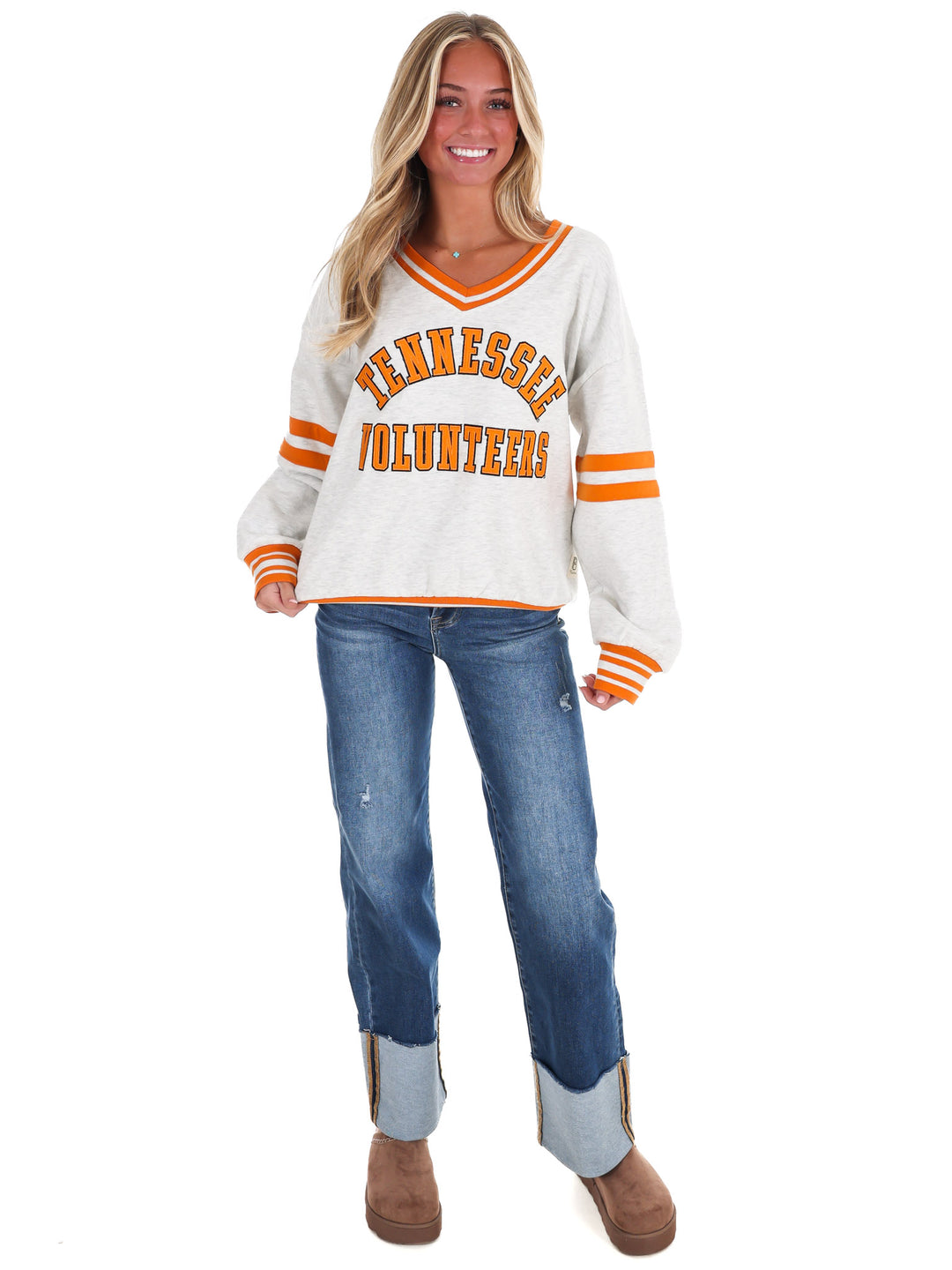 Tennessee Tackle Twill Oates V-Neck Oversized Sweatshirt