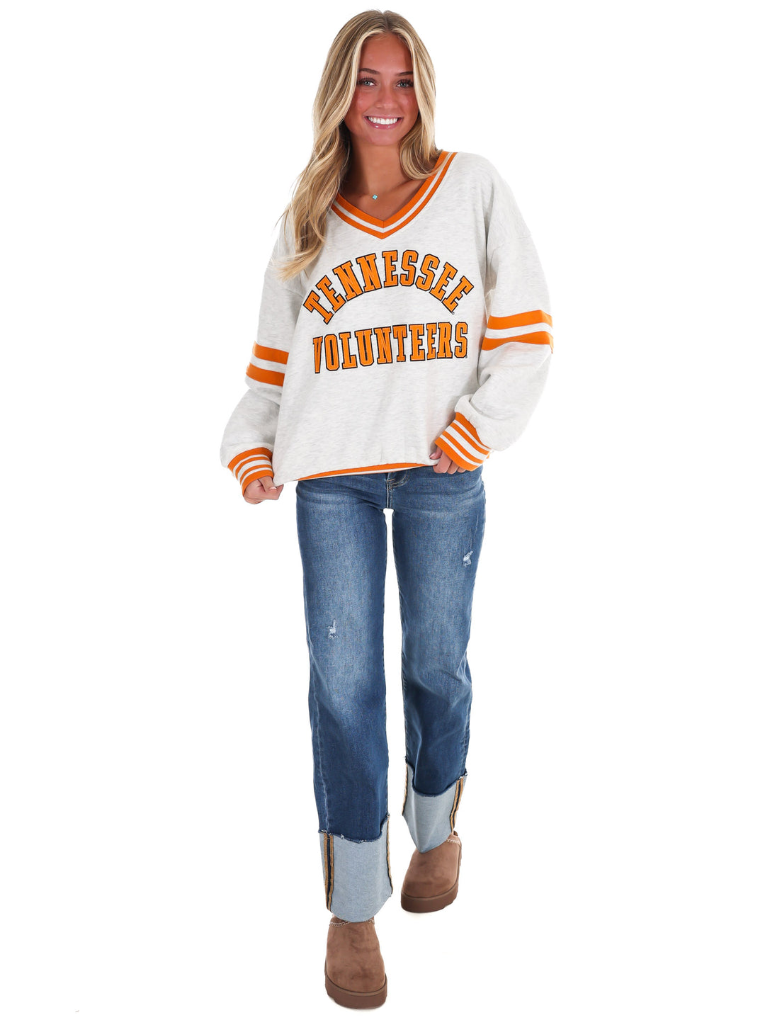 Tennessee Tackle Twill Oates V-Neck Oversized Sweatshirt