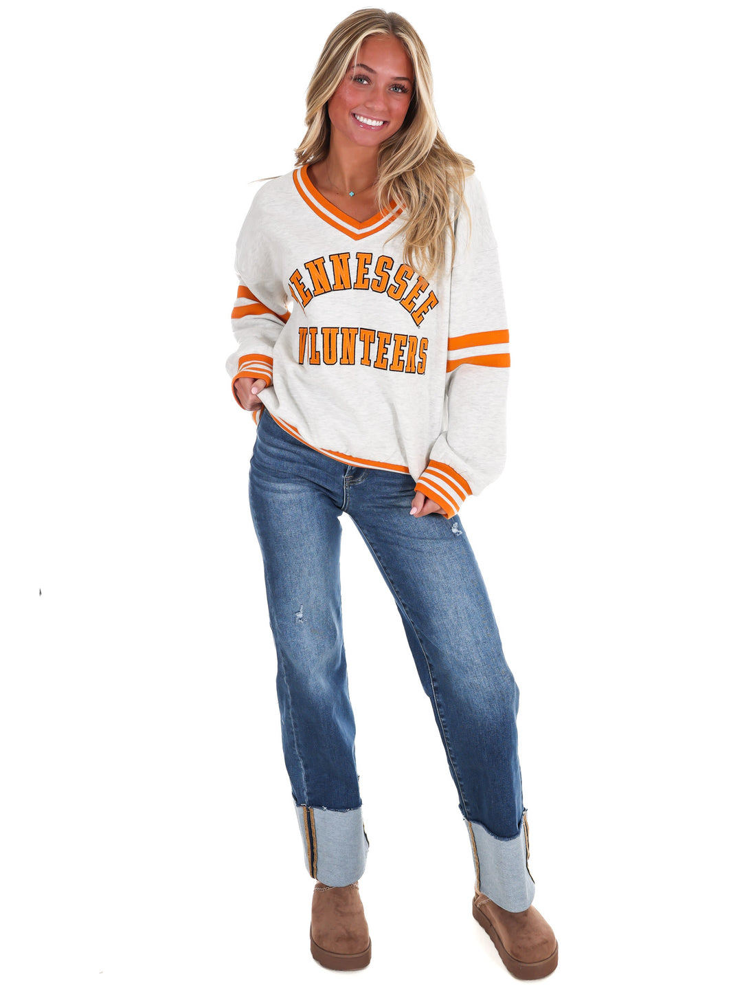 Tennessee Tackle Twill Oates V-Neck Oversized Sweatshirt