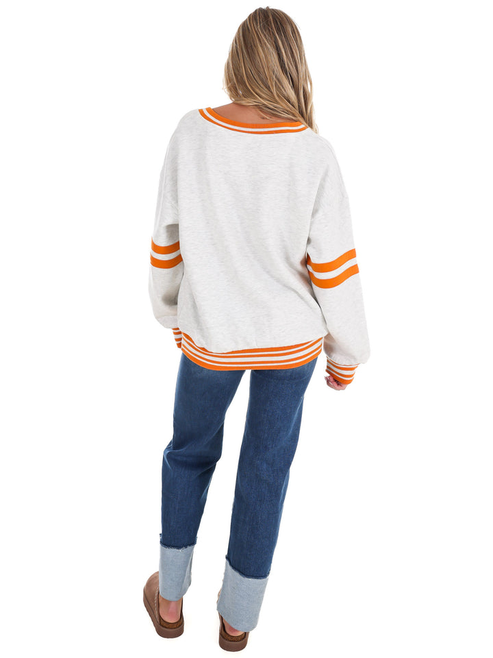 Tennessee Tackle Twill Oates V-Neck Oversized Sweatshirt