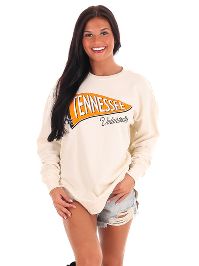 Tennessee Pennant Flag Rounded Fleece Pullover