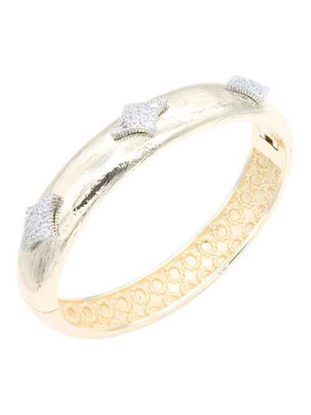 Gold and Silver Crystal Cuff Bracelet