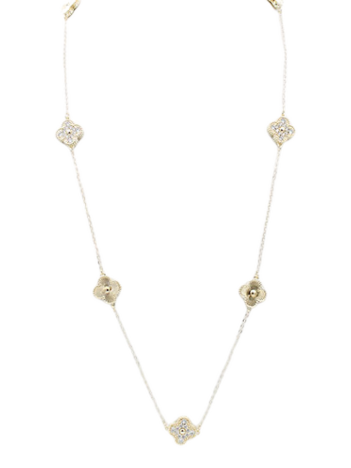 Dainty Crystal Flower Necklace