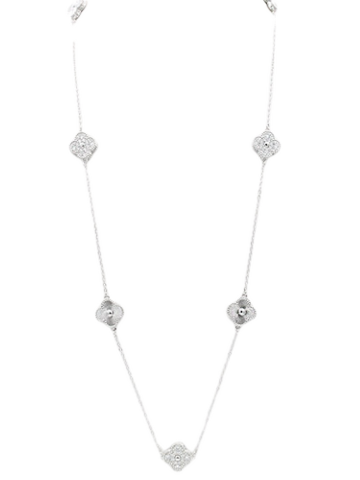 Dainty Crystal Flower Necklace