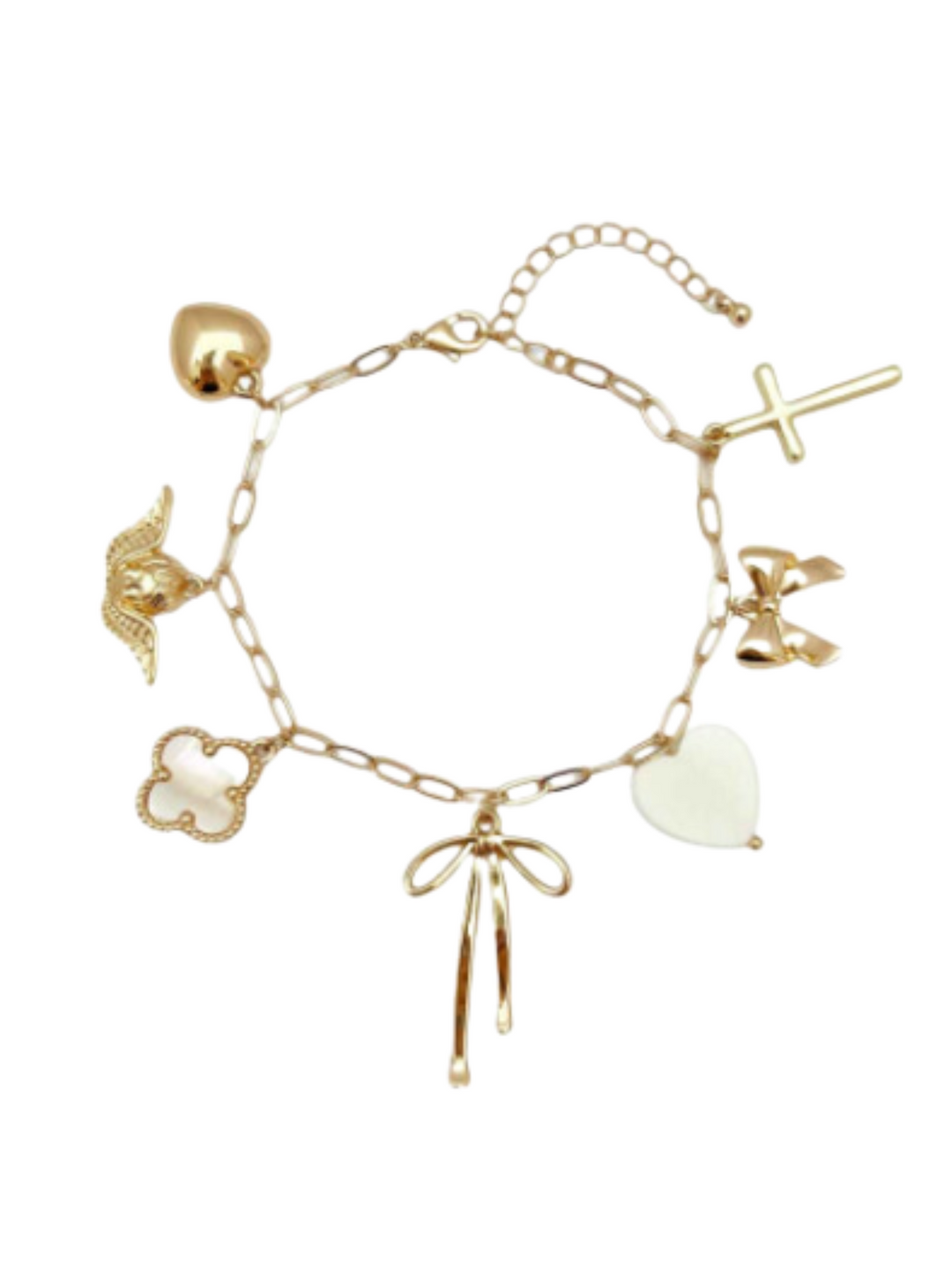 Ribbon Heart Charm Bracelet