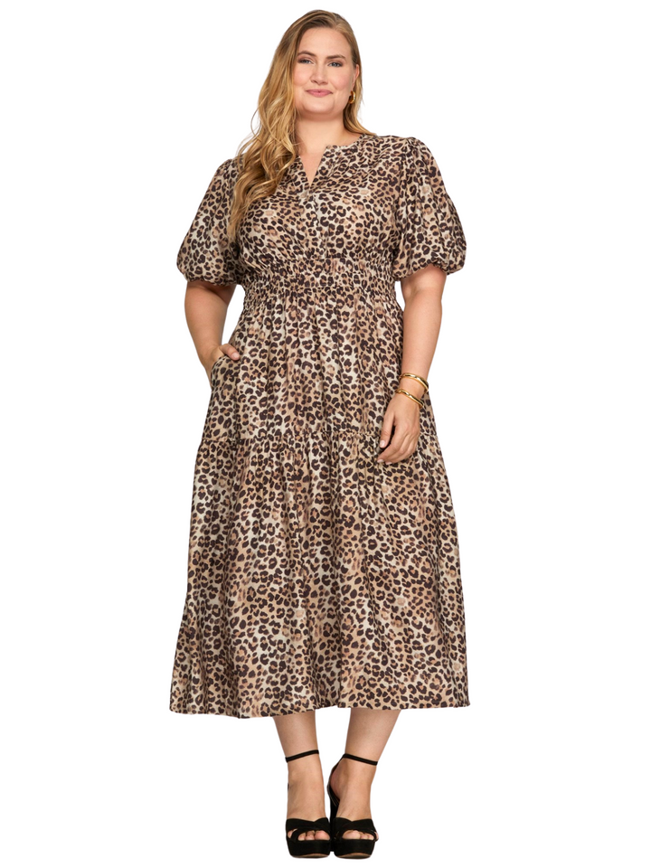 Curvy Ready or Not Leopard Midi Dress