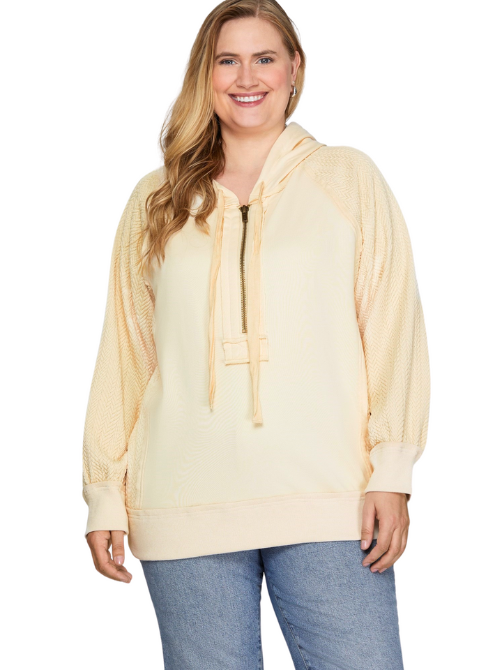 Curvy Zip & Go Contrast Hoodie