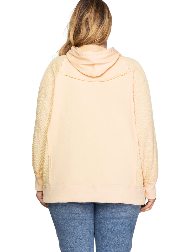 Curvy Zip & Go Contrast Hoodie