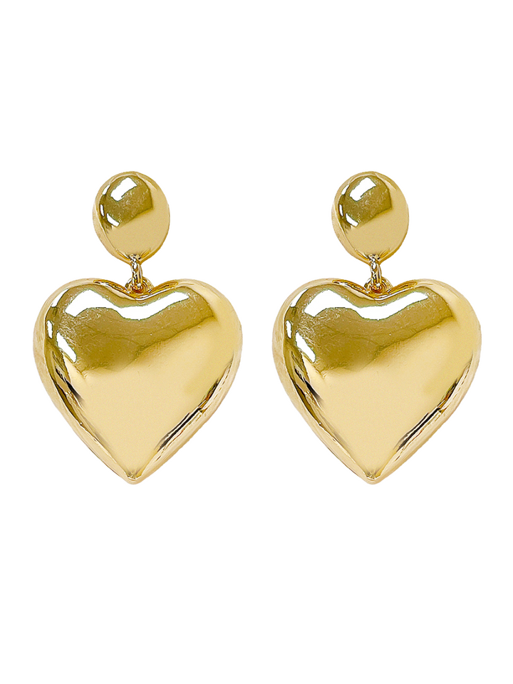 Metal Heart Dangle Earrings