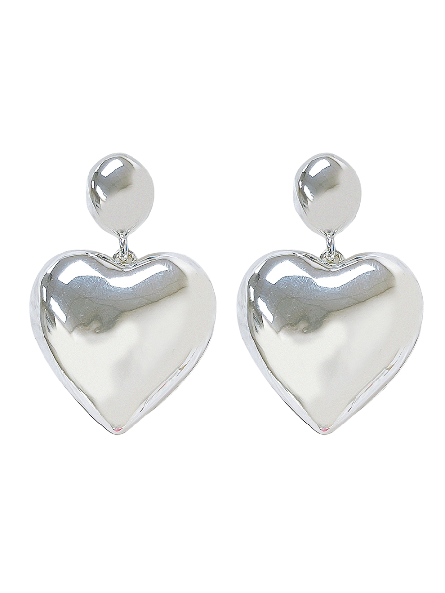 Metal Heart Dangle Earrings