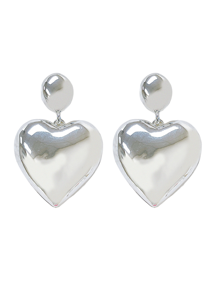 Metal Heart Dangle Earrings