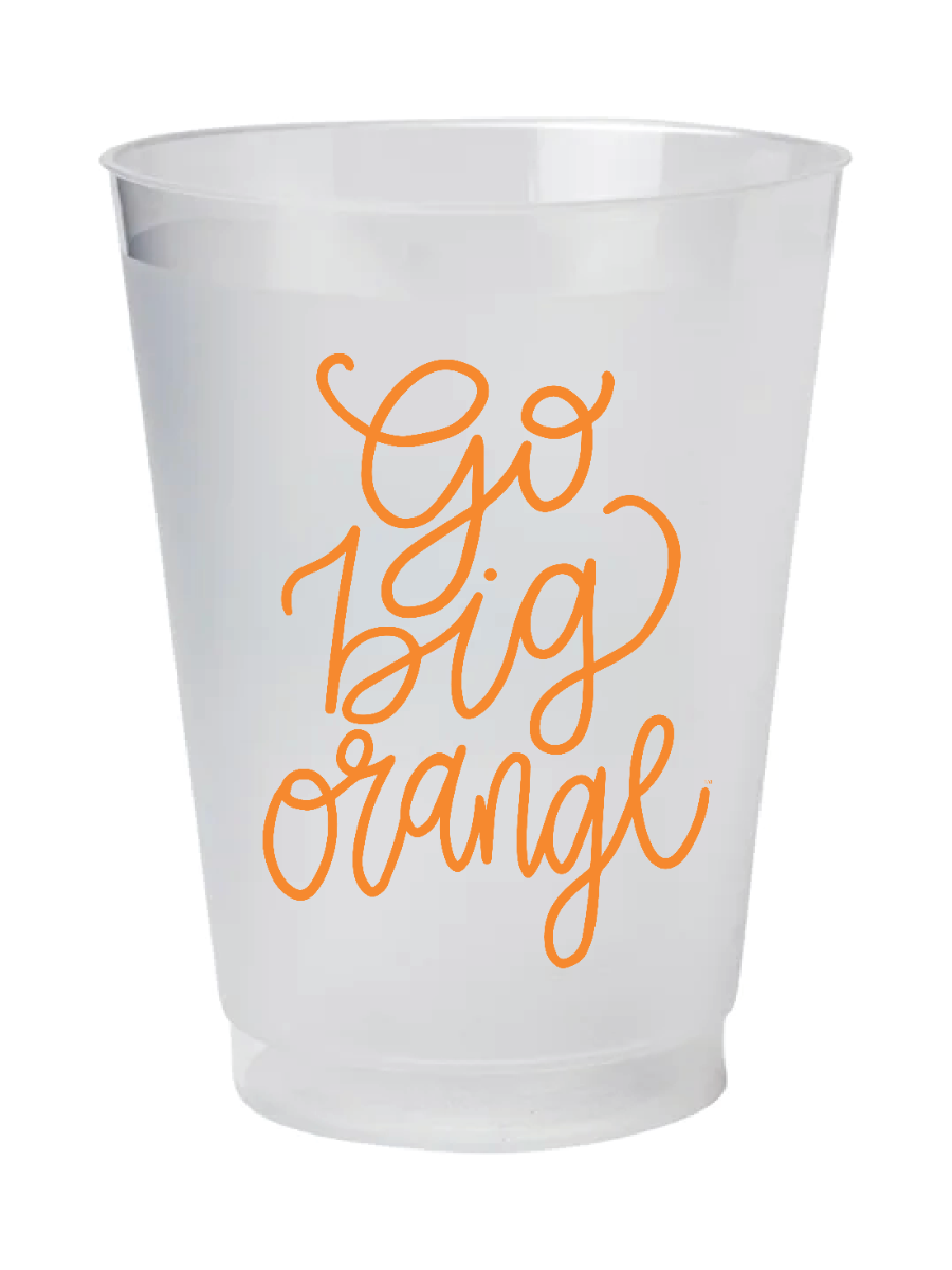 Scripted Cups Go Big Orange Script Frosted Cups – Josie's Boutique