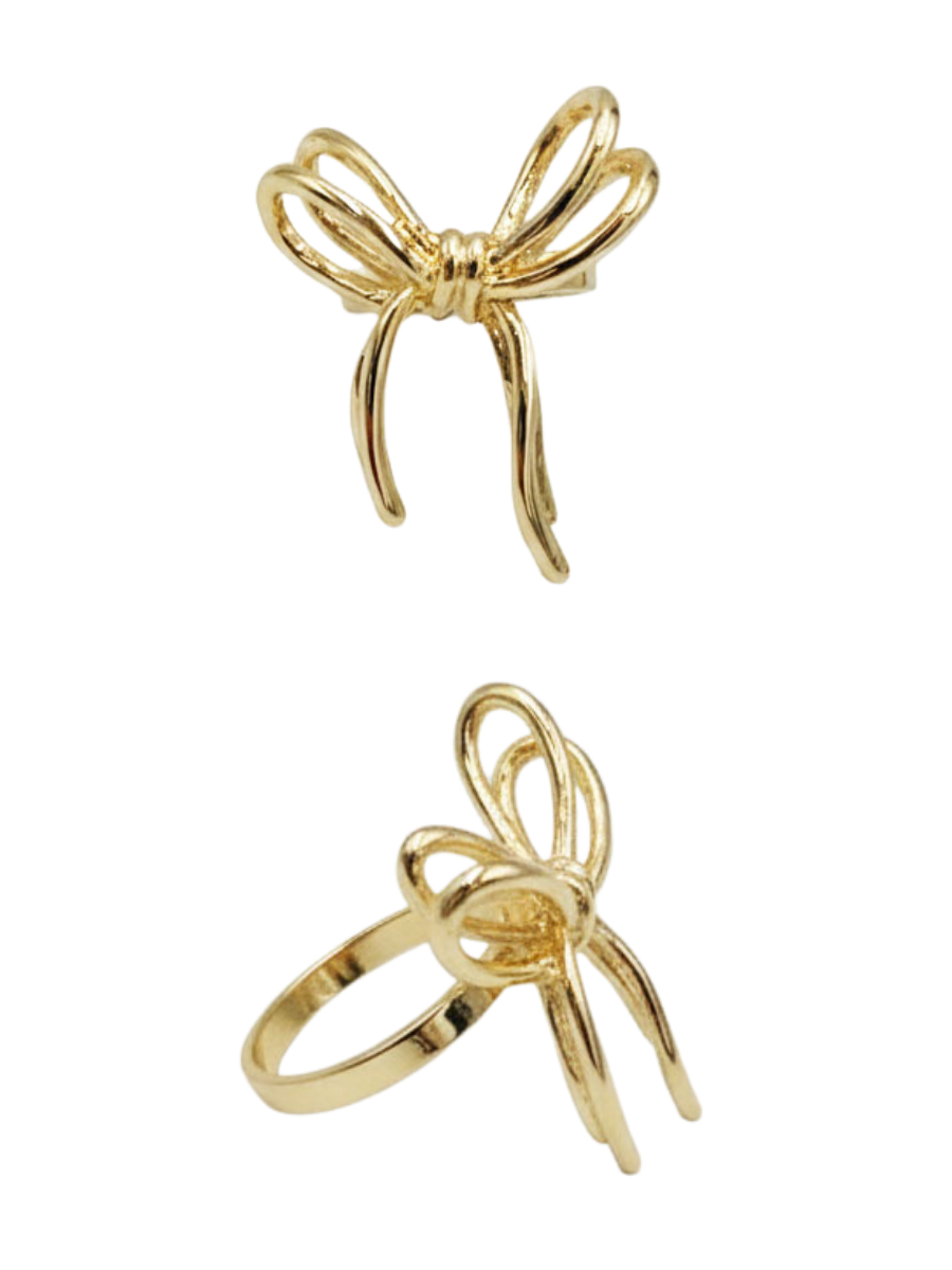 Adjustable Gold Bow Ring
