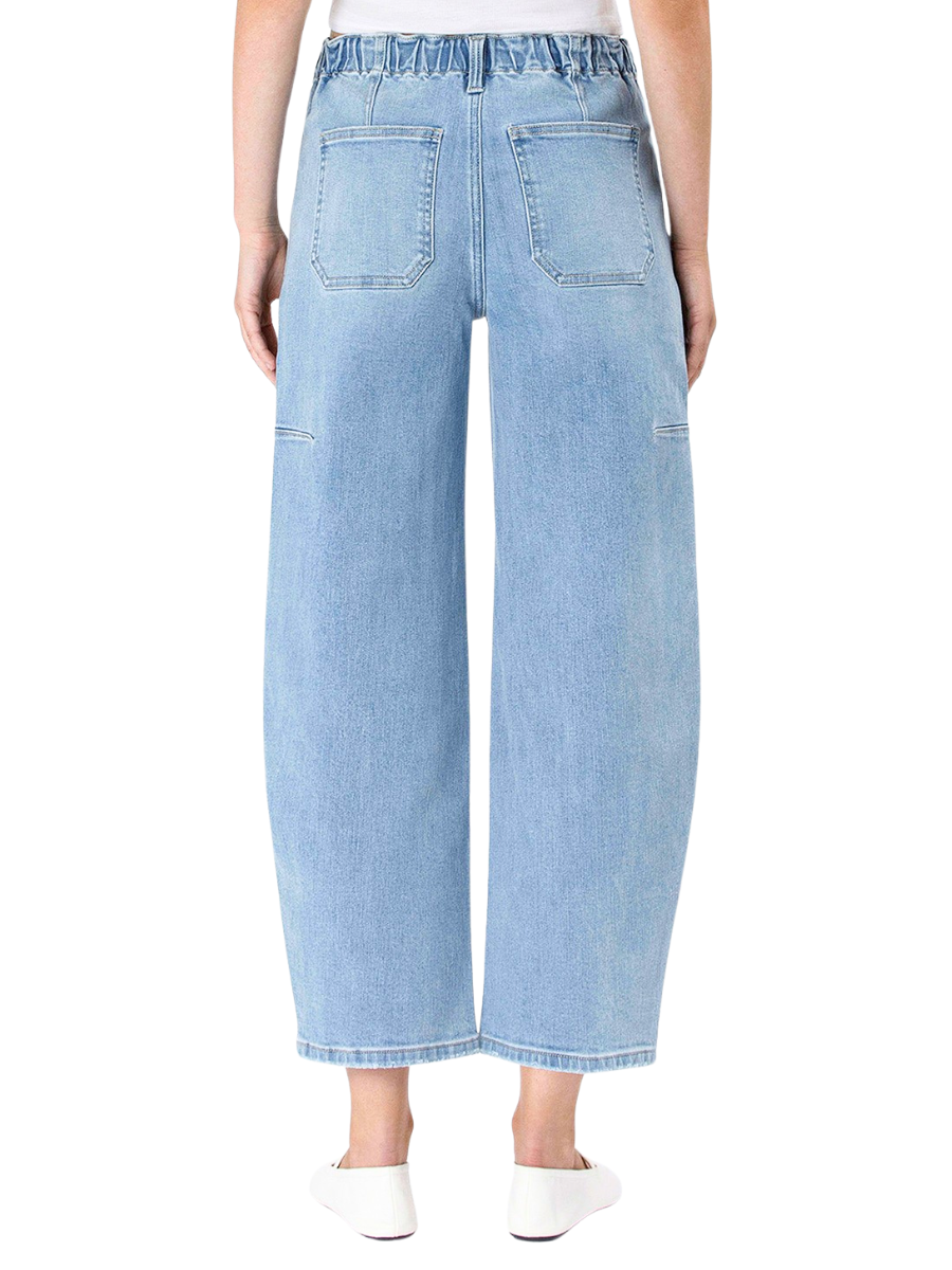 Super High Rise Elastic Band Barrel Jeans