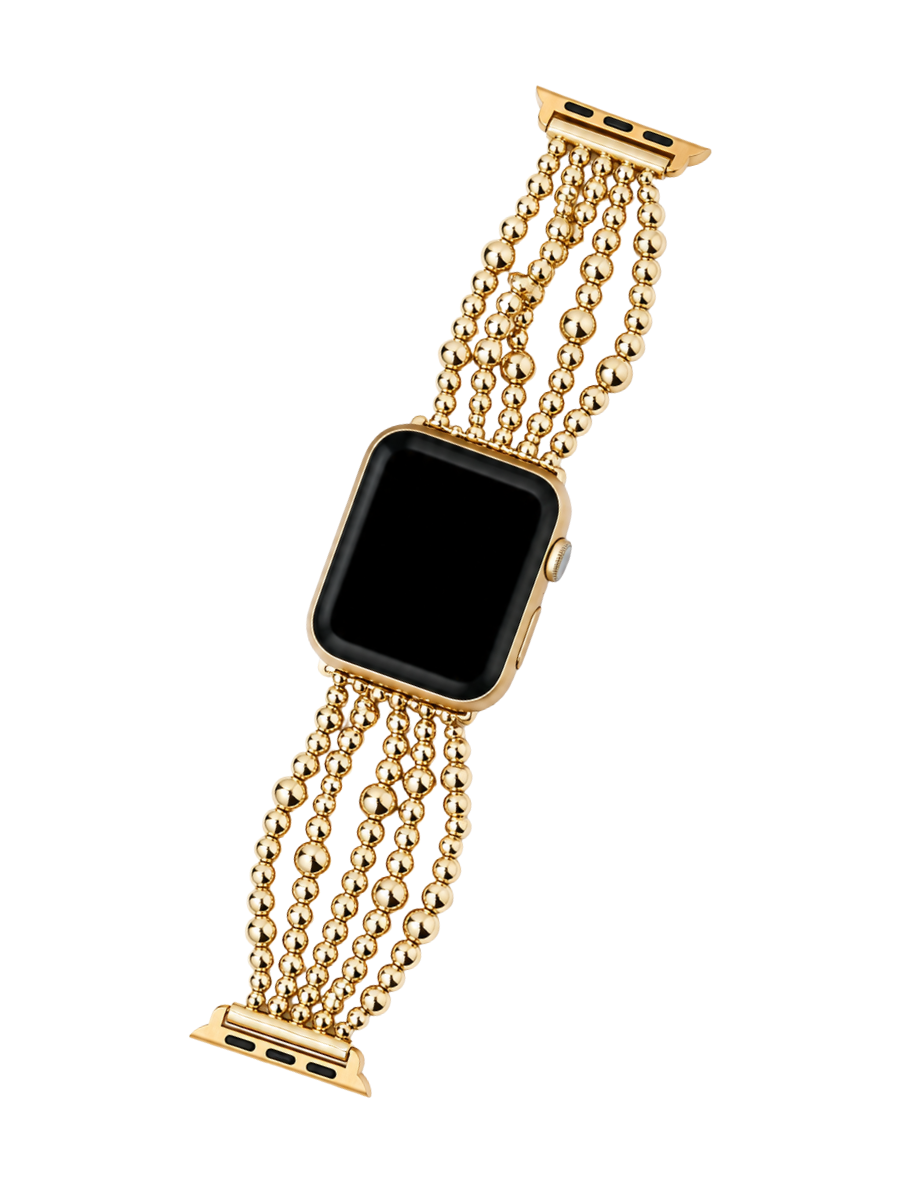 Layered Gold Beaded Smart Watch Band