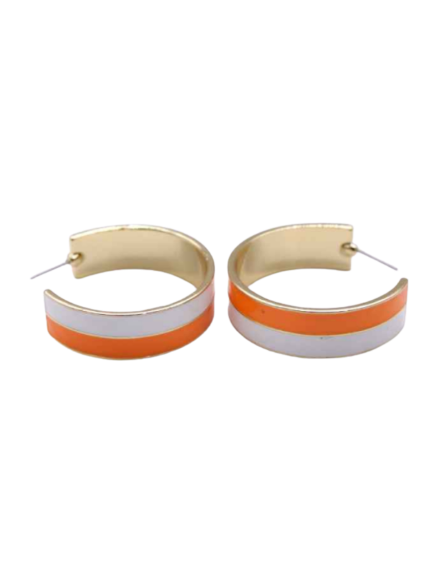 Southern Saturdays Two Tone Hoop Earrings