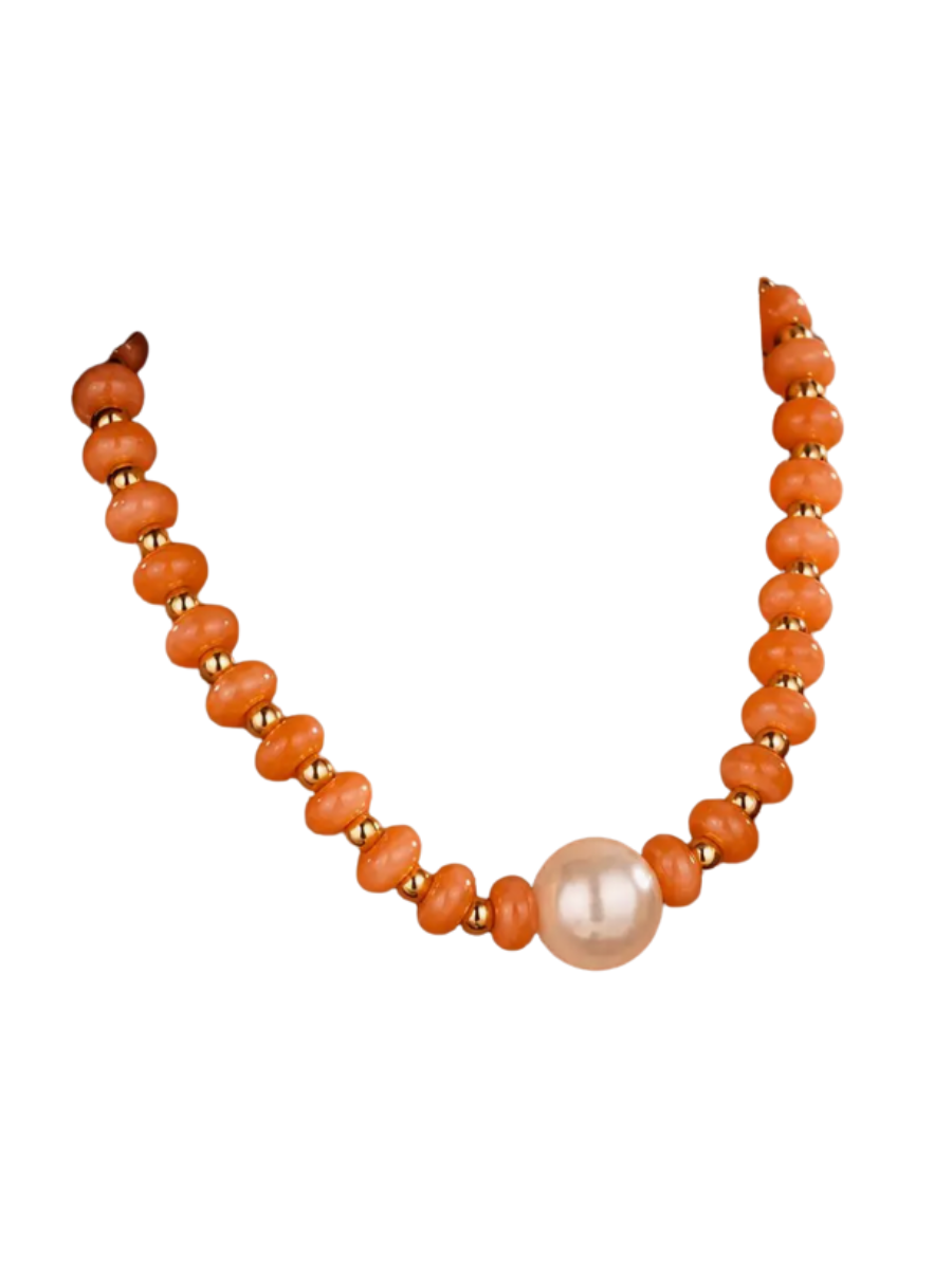 Pearl Pendant Resin Beaded Necklace