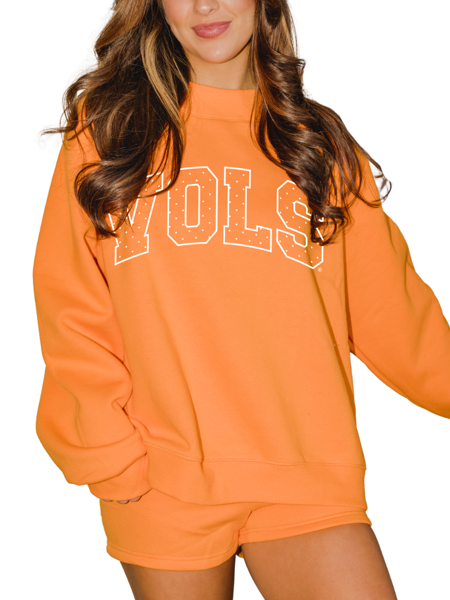 Tennessee Vols Polka Dot Puff Weekend Mock Neck Sweatshirt