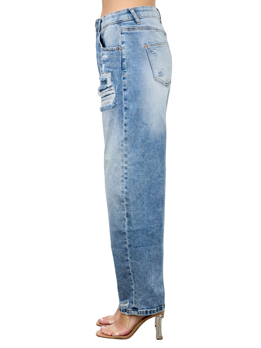 High Rise Crochet Barrel Jeans
