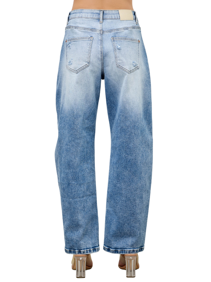 High Rise Crochet Barrel Jeans