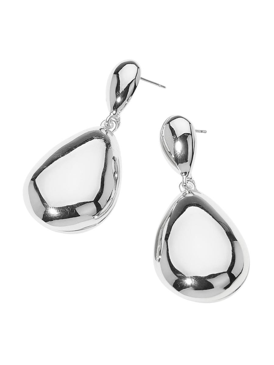 Metal Teardrop Dangle Earrings
