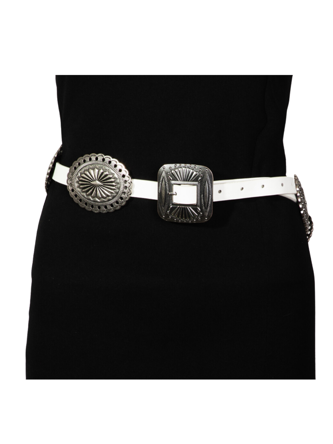 Concho Disc Faux Leather Belt