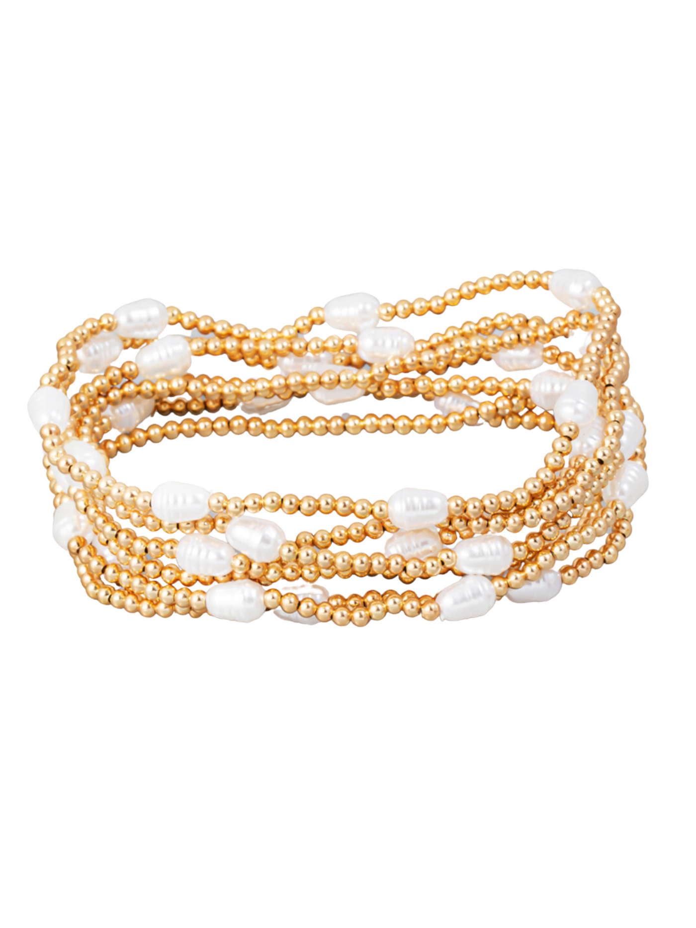 Pearl Charm Beaded Layered Bracelet Set