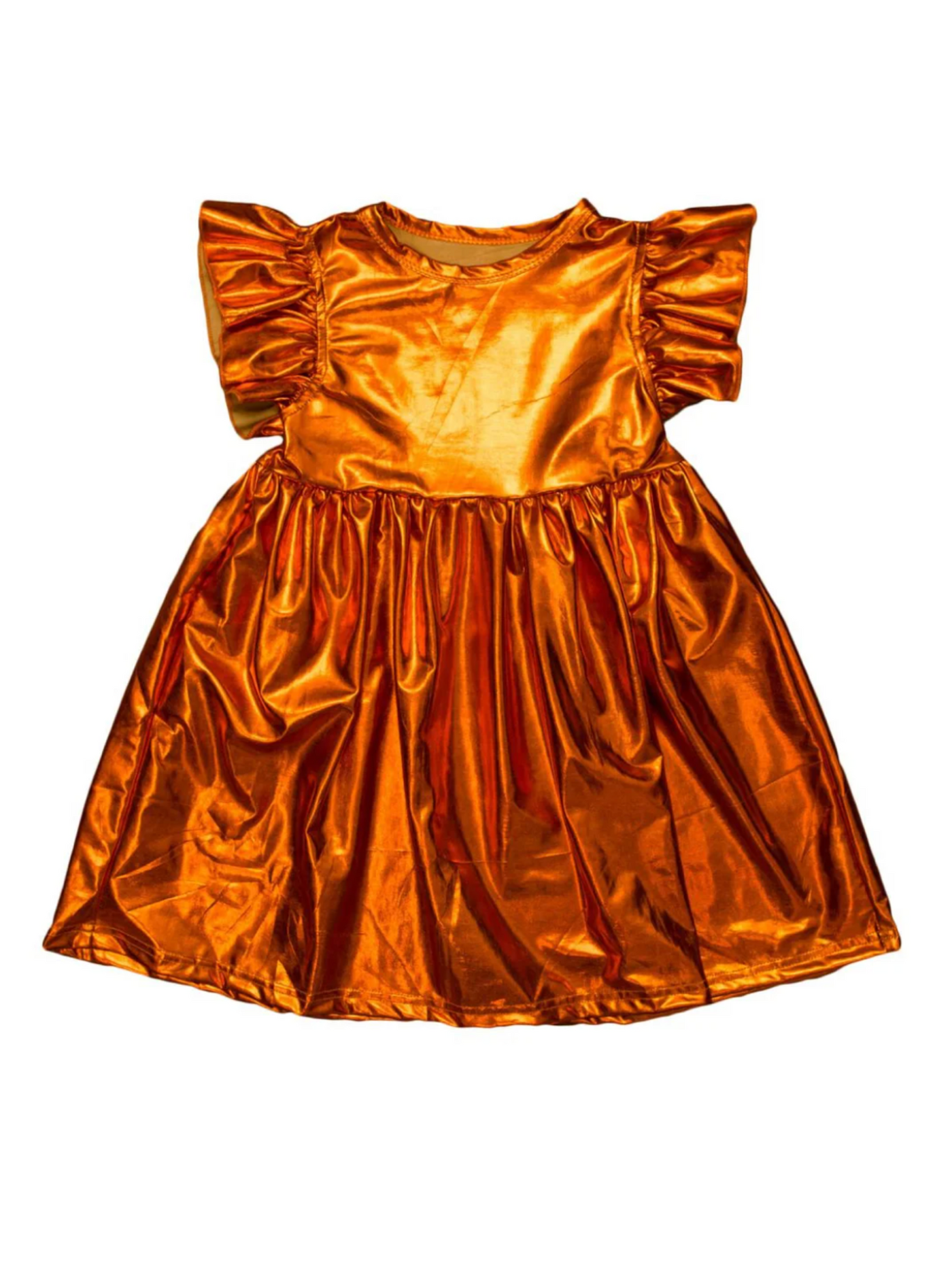 Youth Orange Metallic Dress