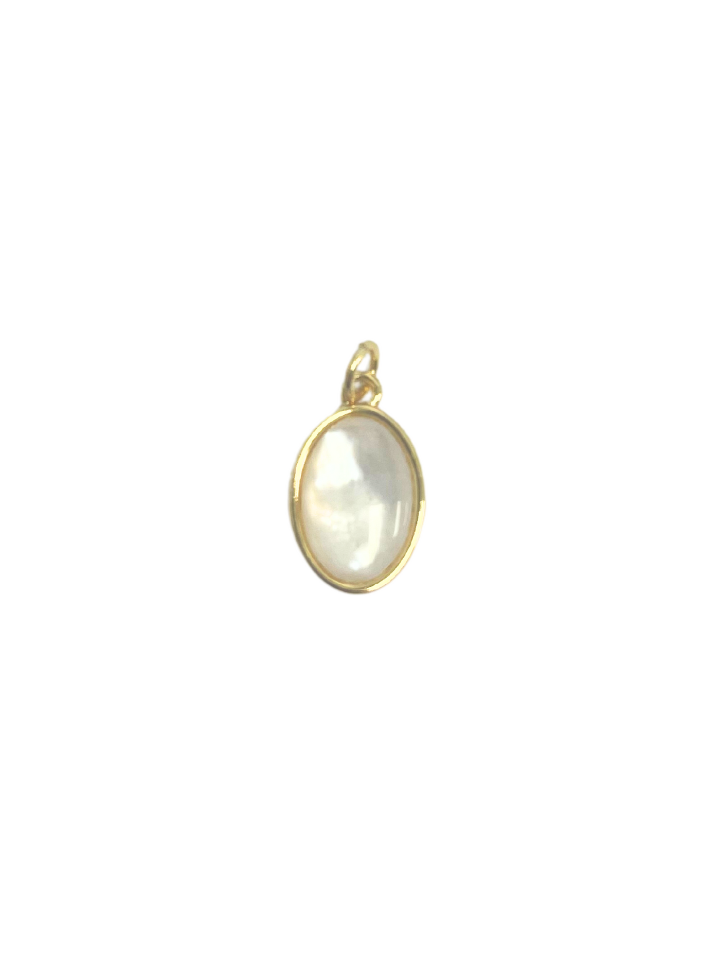 White Oval Stone Charm