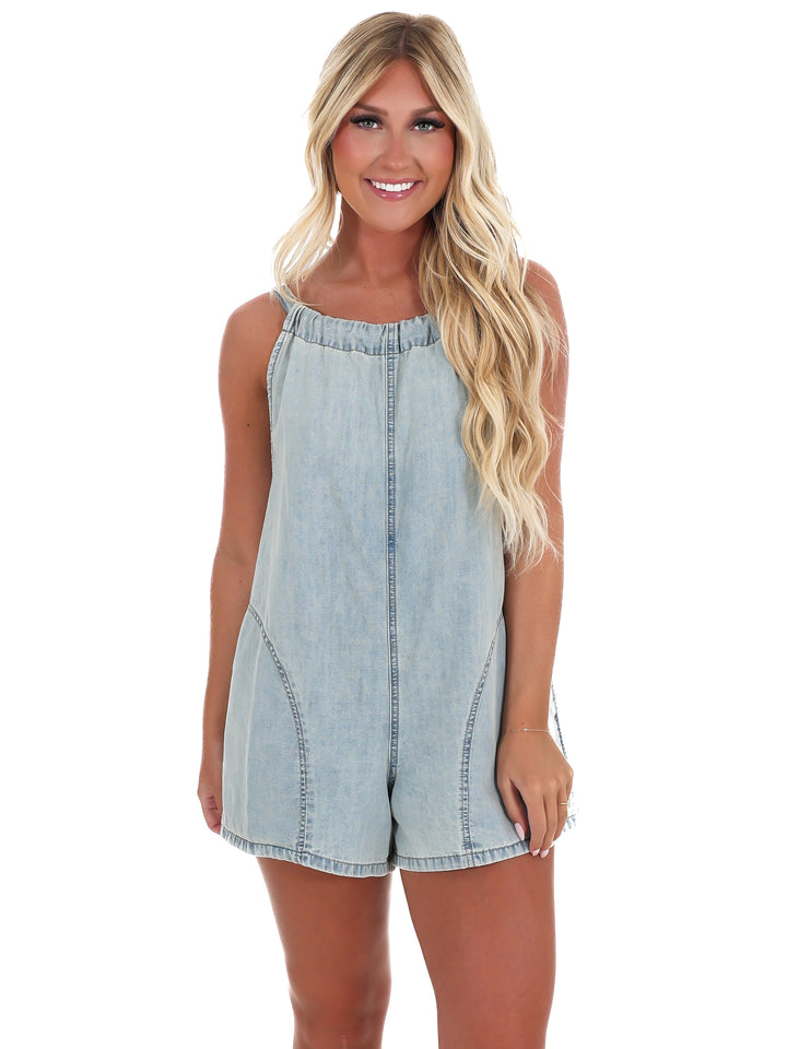 Indigo Hour Tied Back Romper