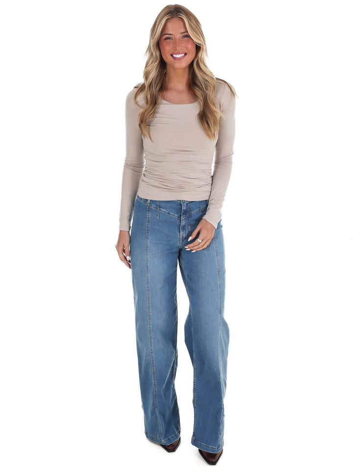 Keep Talking Layered Round Neck Fitted Top