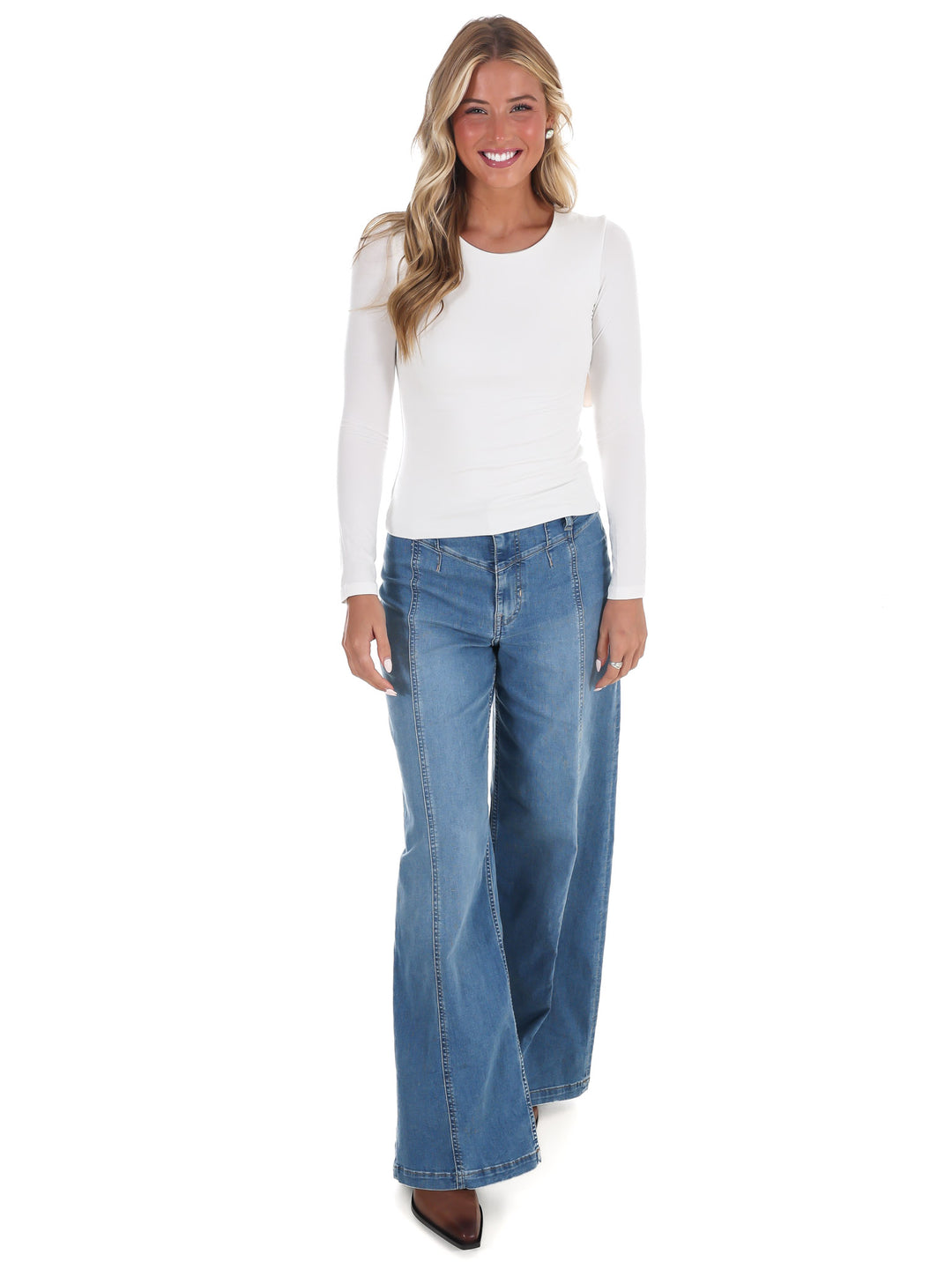 You Tell Me Double Layer Round Neck Top