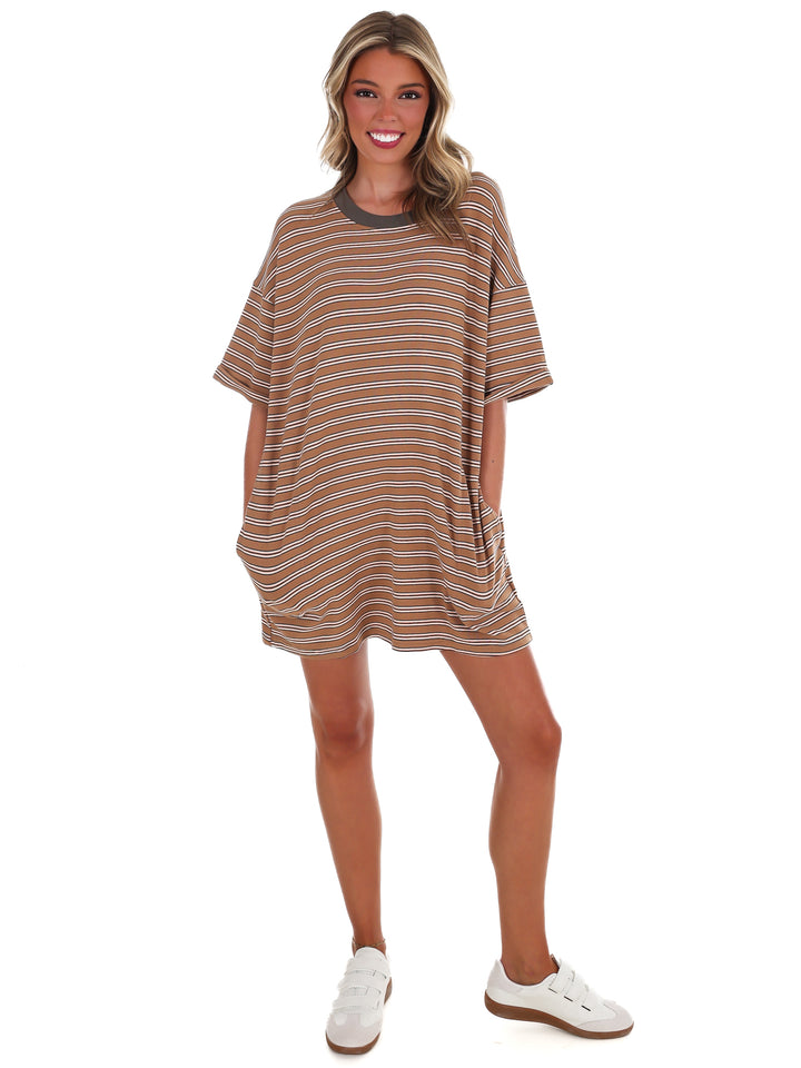 Around Town Stripe T-Shirt Dress