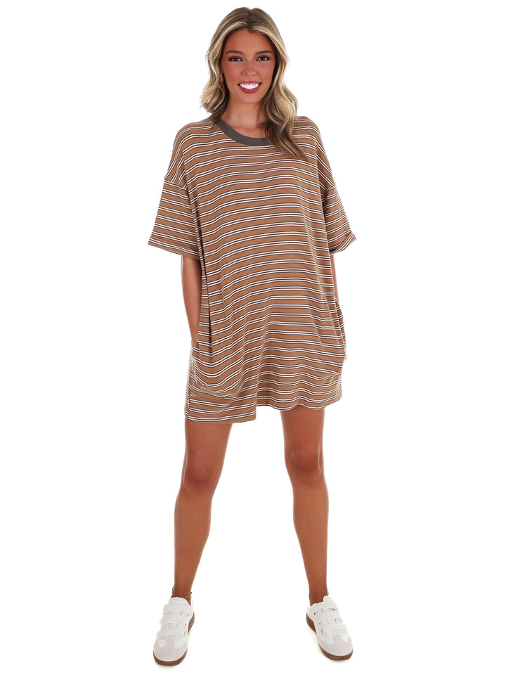 Around Town Stripe T-Shirt Dress
